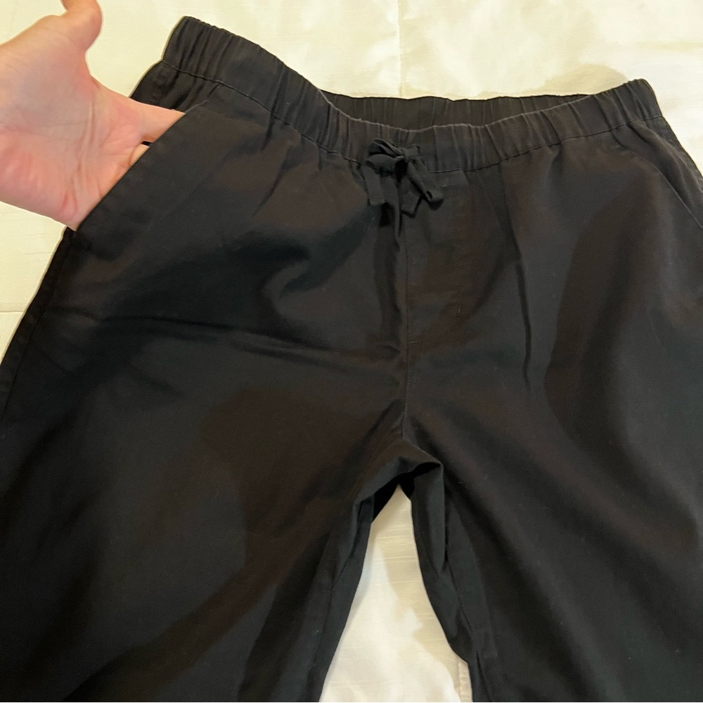Wildfang ultimate pants in BLACK Side Pockets high rise relaxed fit straight leg - Picture 8 of 11